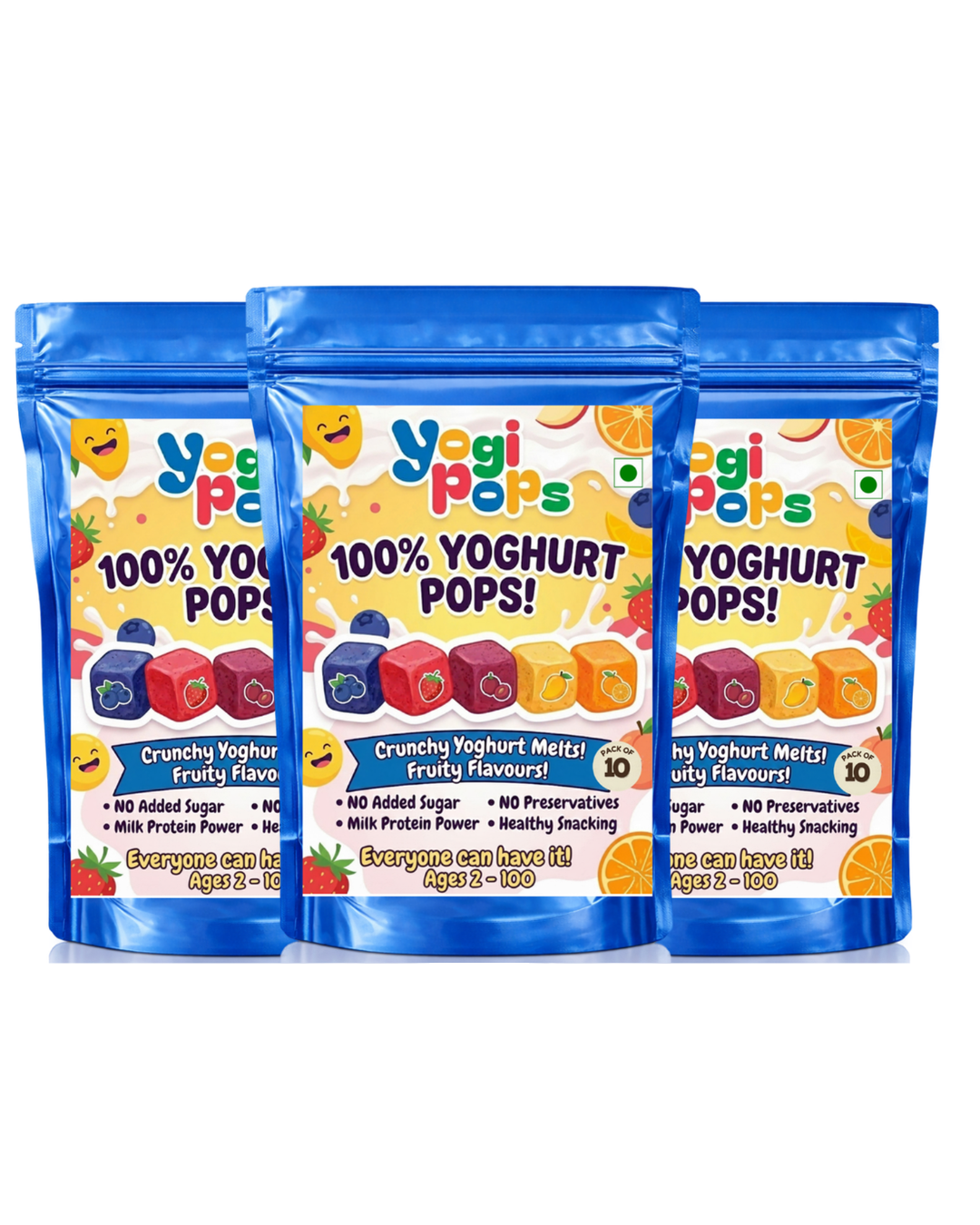 YogiPops - 100% Yoghurt Cubes 30g - (Pack of 3)