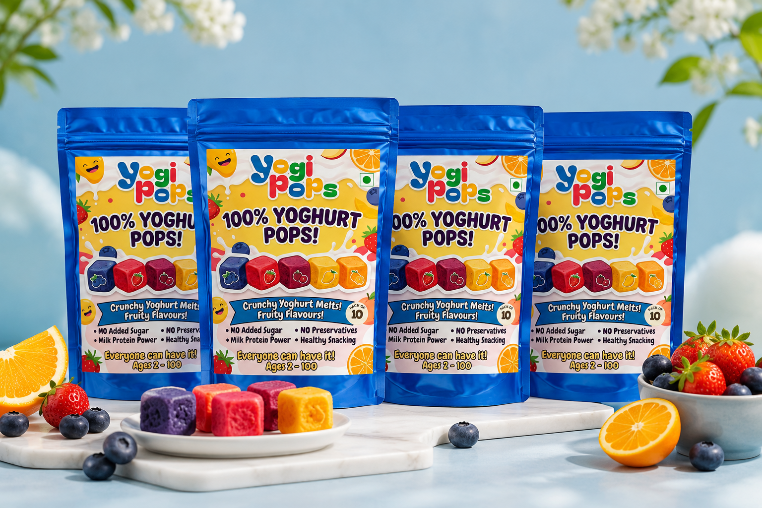 YogiPops - 100% Yoghurt Cubes 30g - (Pack of 4)